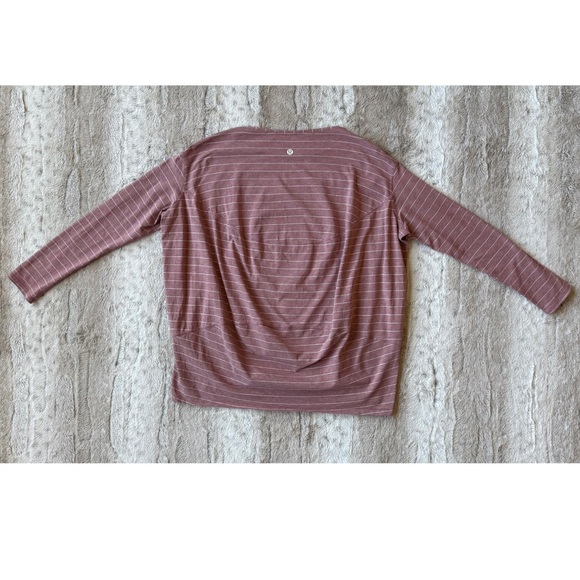 Lululemon🍋Back In Action Long Sleeve Short Serve Stripe Heathered Spiced Chai - Picture 5 of 12